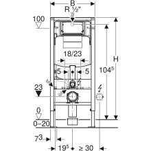 Geberit Duofix WC-Element mit Sigma UP-Spülkasten 120 mm, Bauhöhe 1120 mm