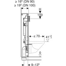 Geberit GIS WC-Element mit Unterputz-Spülkasten UP320, Bauhöhe 1140 mm