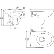 alcadrain Wand-WC Rimflow