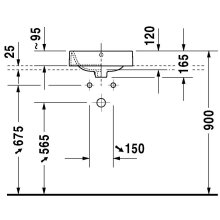 Duravit Aufsatzwaschtisch Happy D.2 400mm m. ÜL o. HLB geschliffen weiß