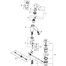 GROHE Einhandmischer Waschtisch Eurosmart NEU S-Size, mit Zugstangen-Ablaufgarnitur 11/4", verchromt