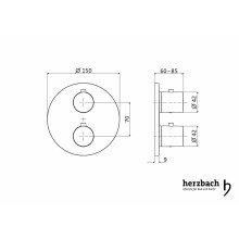 Herzbach Living Unterputz Thermostat rund für 3 Verbraucher