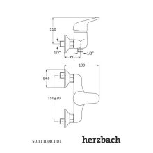 Herzbach KAPPA Brausebatterie Aufputz