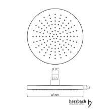 Herzbach DESIGN IX PVD Regenbrause round Ø 300 mm Copper