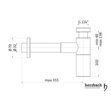 Herzbach DESIGN IX PVD Design-Geruchsverschluss 1 1/4" Copper