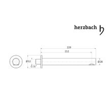 Herzbach DESIGN IX PVD Wandauslauf 1/2" 210 mm Black