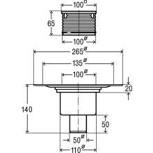 Viega Bodenablauf Advantix mit Edelstahlrost 100 x 100