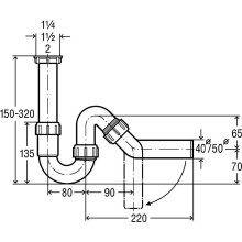 Viega Röhrengeruchverschluss für Spüle 45° , 11/2" x 50 mm