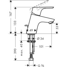 Hansgrohe FOCUS 70 Einhandmischer Waschtisch mit Ablaufgarnitur