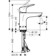 Hansgrohe FOCUS 100 Einhandmischer Waschtisch mit Ablaufgarnitur