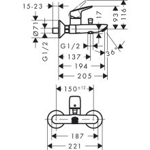 Hansgrohe LOGIS Einhandmischer Wanne