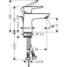 Hansgrohe TALIS E 80 Einhandmischer Waschtisch mit Ablaufgarnitur