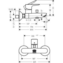 Hansgrohe TALIS E Einhandmischer Wanne