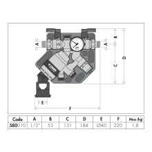 Caleffi 580 FüllKombi BA - Kompakte automatische Füllarmatur 1/2"