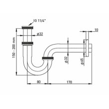 Siphon Röhrengeruchverschluss 11/4*32 Standard ASW