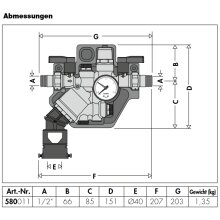 Kompakte automatische Füllarmatur mit Systemtrenner Typ BA 1/2"