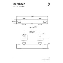 Herzbach DEEP BLACK Thermostat-Brausebatterie Aufputz rund