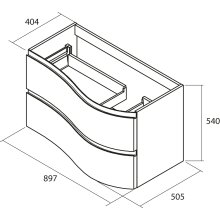 Salgar MAM Schrank 900 links White Cotton Badmöbel