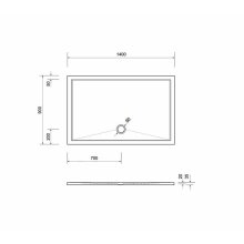 Schröder Rechteckduschwanne Deepstone E 140x90x2 cm weiß, Mineralguss