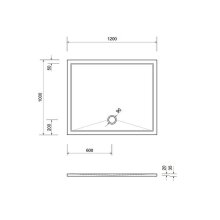 Schröder Viereck Duschwanne Deepstone E 120x100x2 cm weiß, Mineralguss