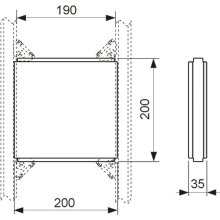 TECE profil Befestigungsplatte für Zusatzeinbauten, 200 x 200 mm