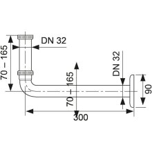 TECEprofil Anschlussbogen für UP- Geruchverschluß, 11/4 xDN32