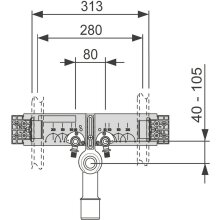 TECEprofil Anschlusseinheit f. WT mit Wandscheiben 20x1/2 rot