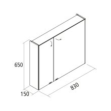 Salgar ALLIANCE Spiegelschrank 800 2 Spiegeltüren mit seitlichem LED-Licht