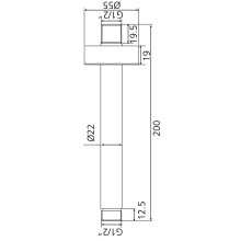 Beitz & Walz AQVASHOWER Deckenanbindung 200 mm, mattschwarz