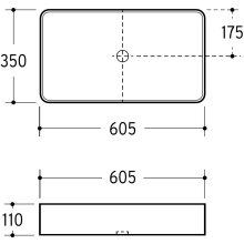 Beitz & Walz AqvaCeramica Aufsatzbecken "SlimRim" 605 x 350 mm mattschwarz