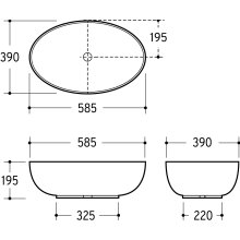 Beitz & Walz AqvaCeramica Aufsatzbecken 585 x 390 mm mattschwarz