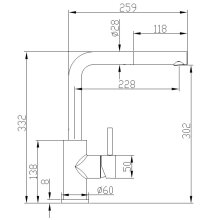 Beitz & Walz AQVAKITCHEN Spültisch-Ehm. ND m. Geschirrbrause chrom