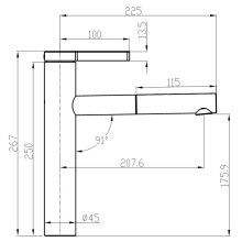 Beitz & Walz AQVAKITCHEN Spültisch-Ehm. m. Geschirrbrause chrom