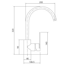 Beitz & Walz AQVAPLUS Spültisch-Ehm. Hebel seitlich chrom