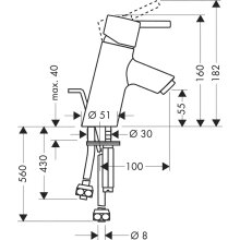 Hansgrohe TALIS S 70 Einhandmischer Waschtisch Niederdruck, mit Ablaufgarnitur