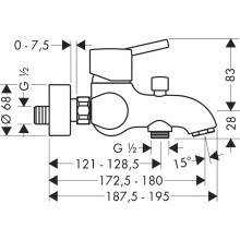 Hansgrohe TALIS S Einhandmischer Wanne