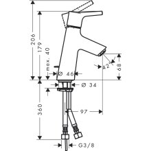 Hansgrohe TALIS S 80 Einhandmischer Waschtisch mit Ablaufgarnitur