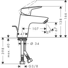 Hansgrohe LOGIS 70 Einhandmischer Waschtisch mit Metall Ablaufgarnitur