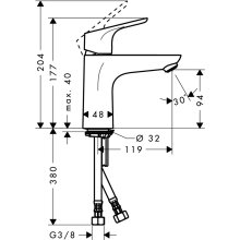 Hansgrohe FOCUS Einhandmischer Waschtisch Focus 100