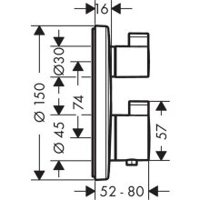 Hansgrohe Fertigmontageset Thermostat Ecostat S für 1 Verbraucher, verchromt