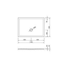 Schröder Rechteckduschwanne Flat New E 110x80x2 cm weiß