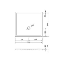 Schröder Rechteckduschwanne Flat New E 110x100x2,5 cm weiß