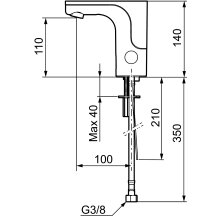 MORA MMIX tronic WMS, Waschtischarmatur für Kaltwasser oder vorgemischtes Wasser, Batteriebetrieb