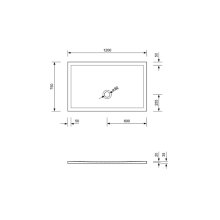 Schröder Rechteckduschwanne Flat New E 120x75x2 cm weiß