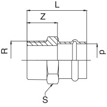 1.1/2x35mm Ü-Stück AG - RG Kombifitting Frabo DVGW