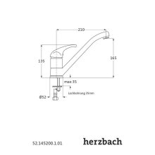 Herzbach LARGO Spültisch-Armatur Niederdruck