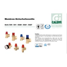 Caleffi 531 Membran-Sicherheitsventil Trinkwasser 1/2" - 6bar