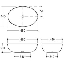 Beitz & Walz AqvaCeramica Aufsatzwaschtisch 650 x 440 mm weiß