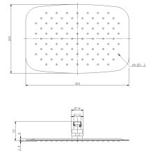 Beitz & Walz AQVAGREEN Kopfbrause 300 x 200 x 2 mm / chrom