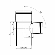 PoloPlast POLO KAL XS Abzweig DN 75/50, 87,5 Grad